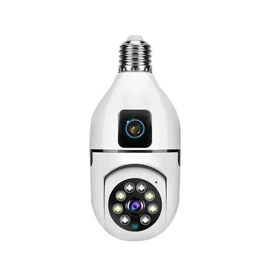 2-Dual Lens Wireless Bulb Camera دوربین لامپی دولنز Dual Lens Wireless Bulb Camera