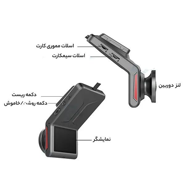 5 درگاه کارت حافظه و سیمکارت دوربین خودرو K18
