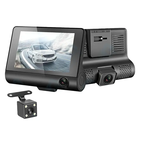 L909-1 دوربین ثبت وقایع 3لنزه هم زمان 360درجه لمسی کیفیت فول