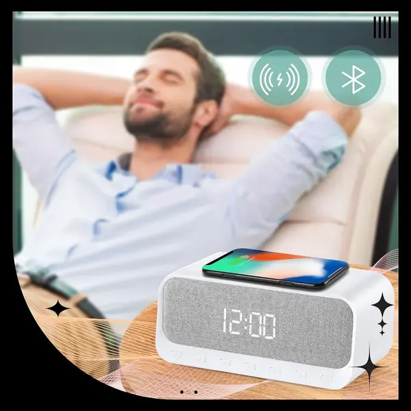 14-4 (1) اسپیکر بلوتوثی و شارژر بی سیم قابل حمل DINLINE مدل DW-300