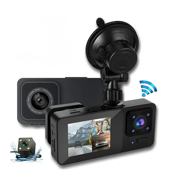 3-Car dash cam 3 lens model s10 دوربین ثبت وقایع خودرو 3 لنز مدل s10