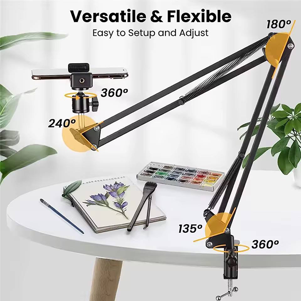 2-Mobile-and-tablet-holder-for-mounting-on-the-edge-of-a-table-or-bed هولدر نگهدارنده موبایل و تبلت نصب لبه میز و تخت