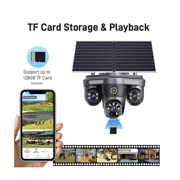 1-OKAM Solar SIM Card Camera with Three Lenses and Three Images دوربین سولارسیمکارتی سه لنز سه تصویر OKAM