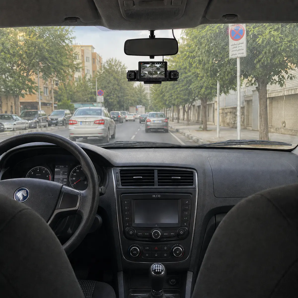 dashcam-installed-dena-plus-rear-seat-v2 نصب دوربین ثبت وقایع Vehicle BlackBOX DVR زیر آینه خودرو