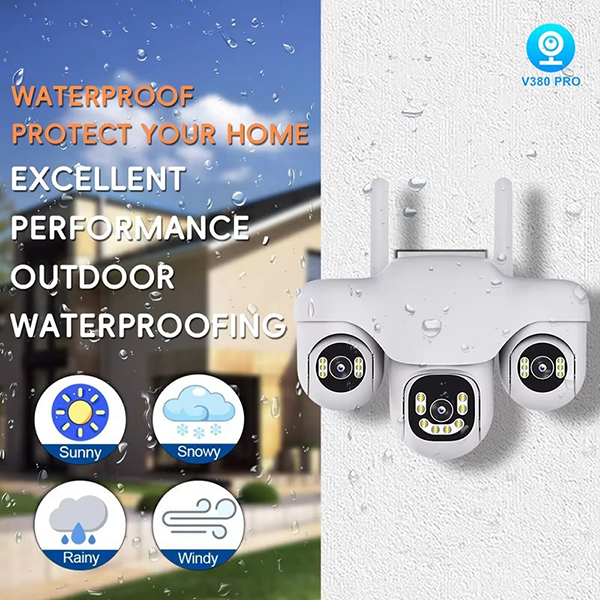 09999 دوربین مینی اسپیددام سیمکارتی سه لنزه V380 PRO مدل V380 PRO