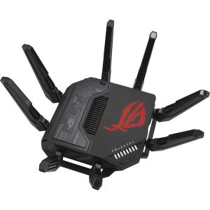 نمای سهربع روتر ایسوس ROG Rapture GT-BE98 با هشت آنتن