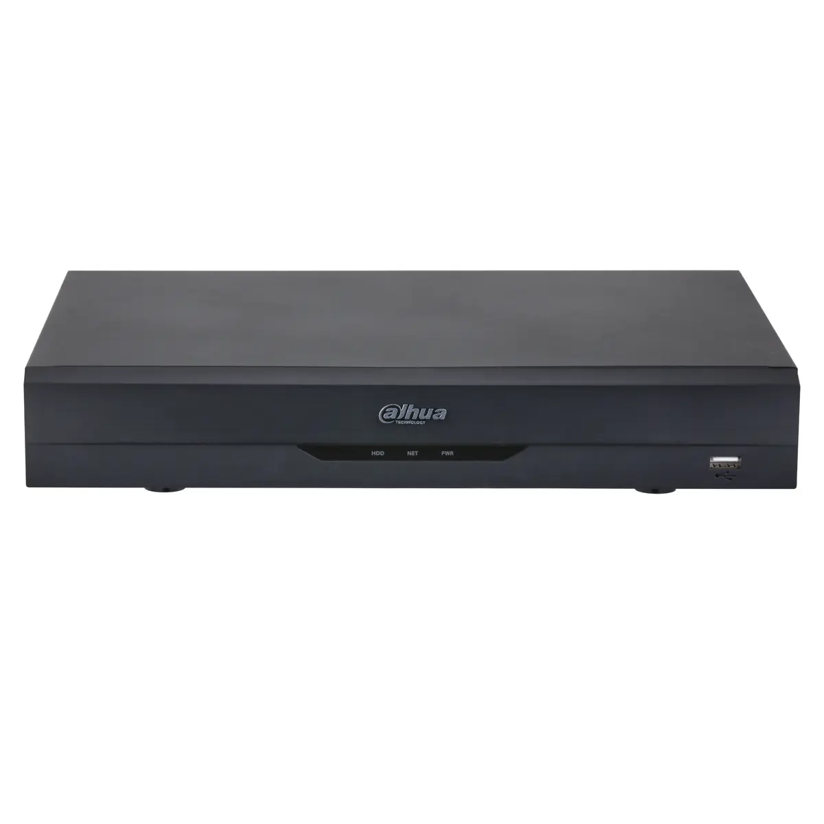 دستگاه داهوا XVR5116AN-4KL-I3 – نمای جلو نمای جلوی دستگاه داهوا XVR5116AN-4KL-I3 با نشانگرها و درگاه USB