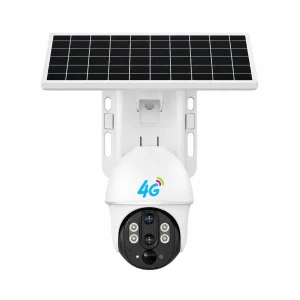 نمای روبهرو دوربین خورشیدی سیمکارتی دو لنز VC6-DL-4G همراه پنل خورشیدی