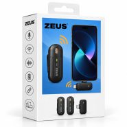نمای جعبه میکروفون بی‌سیم زئوس K83 دو نفره با گیرنده Type-C